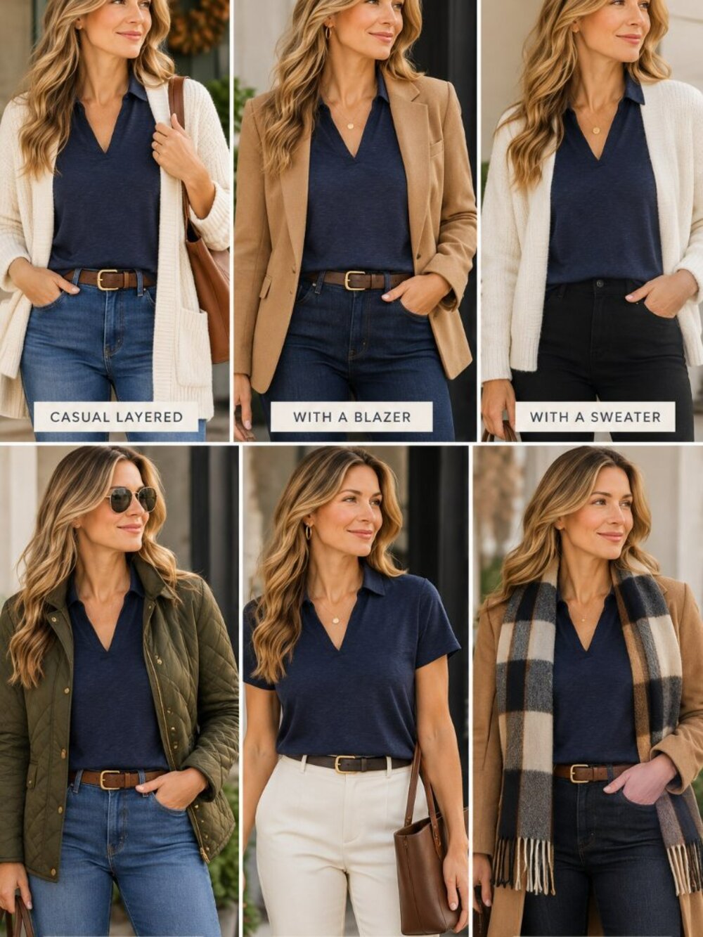 NWT WILT Peruvian Edit 100% cotton collared V-neck top in navy XS Made in Peru